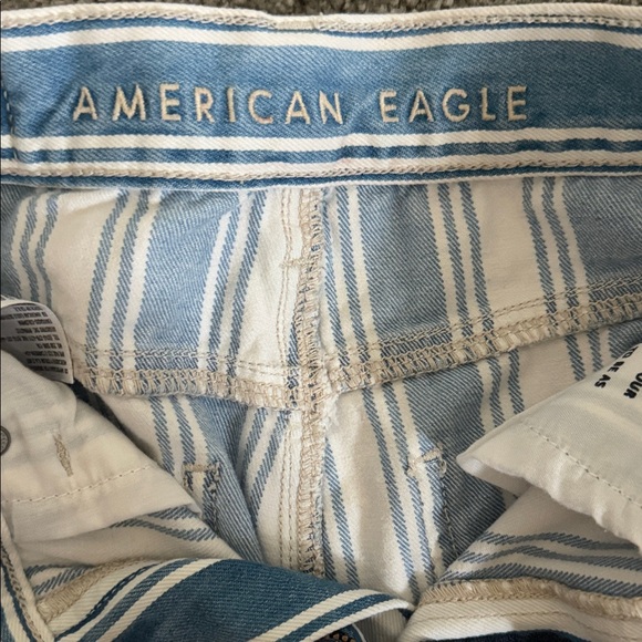 American Eagle Striped Blue and White Mom Jeans - Picture 2 of 5